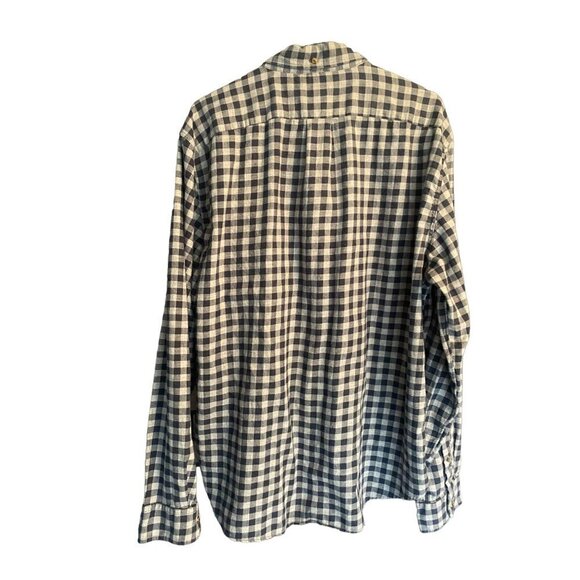 J Crew Men's Gray and Navy Button Down Flannel Shirt XL - Picture 2 of 4